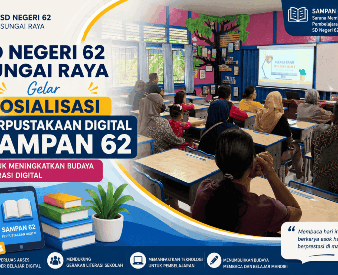 SD Negeri 62 Sungai Raya Gelar Sosialisasi Perpustakaan Digital SAMPAN 62 untuk Meningkatkan Budaya Literasi Digital